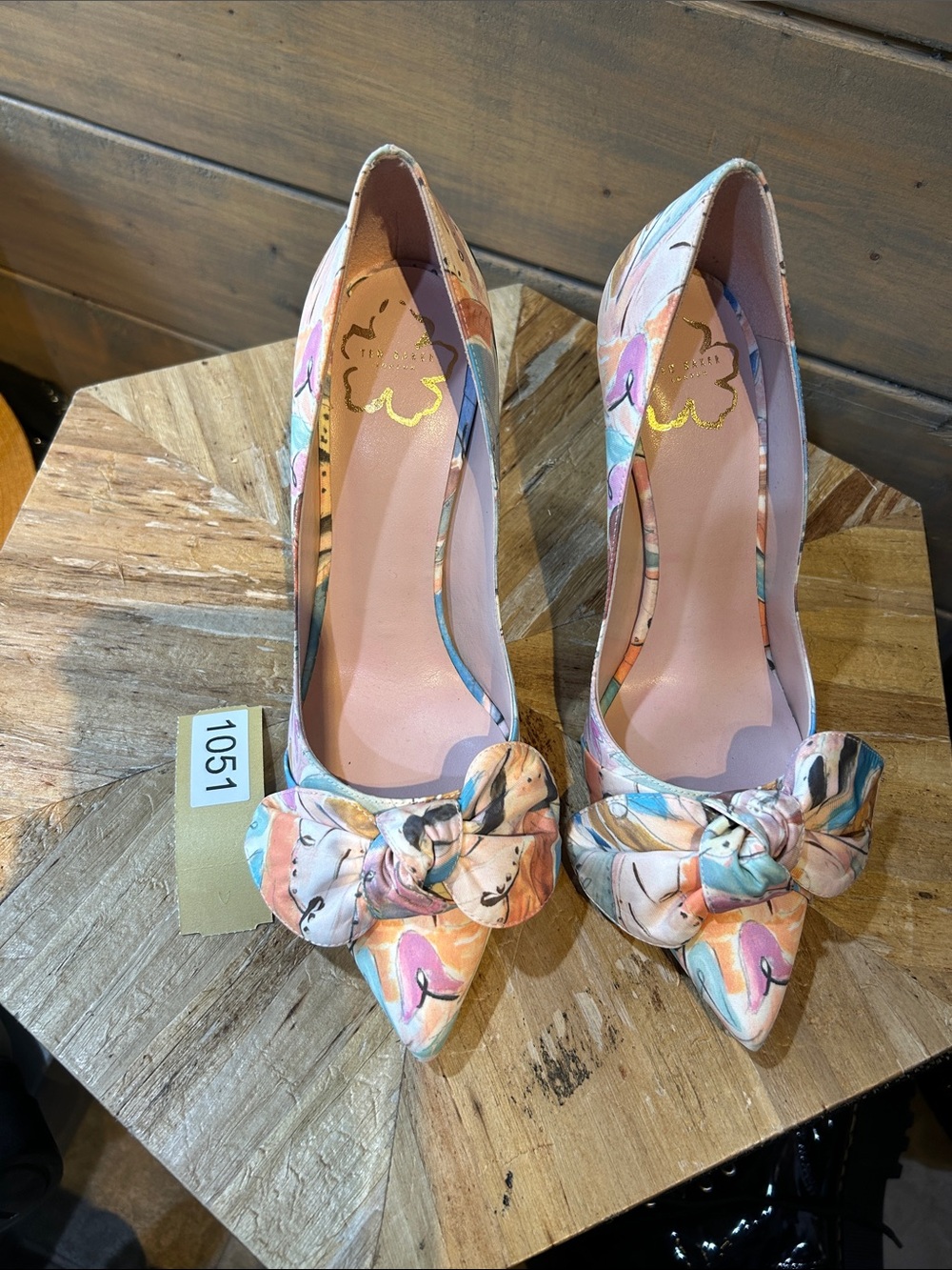 Ted Baker Pastel Floral Knot Pointed-Toe Pumps - Pink Multi